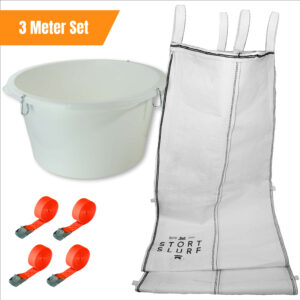 Schuttrutsche 3 Meter Set Stortslurf – Einfülltrichter Ø 50 cm und 4 Spanngurte enthalten
