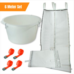 Schuttrutsche 6 Meter Set Stortslurf – Einfülltrichter Ø 50 cm und 4 Spanngurte enthalten