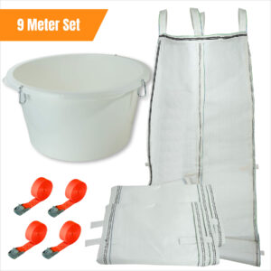 Schuttrutsche 9 Meter Set Stortslurf – Einfülltrichter Ø 50 cm und 4 Spanngurte enthalten