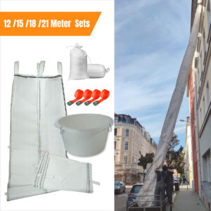 Schuttrutsche Basis-Set für 4 bis 7 Stockwerke – Schläuche, Einfülltrichter und Spanngurte im Lieferumfang